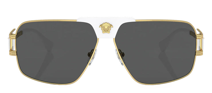 Versace VE 2251 147187 Square Metal Gold Sunglasses with Grey Lens