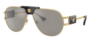 Versace VE 2252 10026G Aviator Metal Gold Sunglasses with Silver Mirror Lens