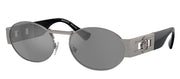Versace ICONIC VE 2264 10016G Oval Metal Gunmetal Sunglasses with Silver Mirror Lens