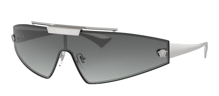 Versace VE 2265 100011 Shield Metal Silver Sunglasses with Grey Gradient Lens