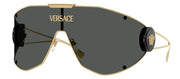 Versace VE 2268 100287 Shield Metal Gold Sunglasses with Grey Lens