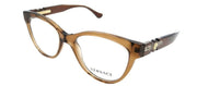 Versace VE 3304 5028 Cat-Eye Plastic Brown Eyeglasses with Logo Stamped Demo Lenses