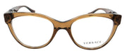 Versace VE 3304 5028 Cat-Eye Plastic Brown Eyeglasses with Logo Stamped Demo Lenses