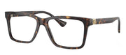 Versace VE 3328 108 Rectangle Plastic Havana Eyeglasses with Logo Stamped Demo Lenses