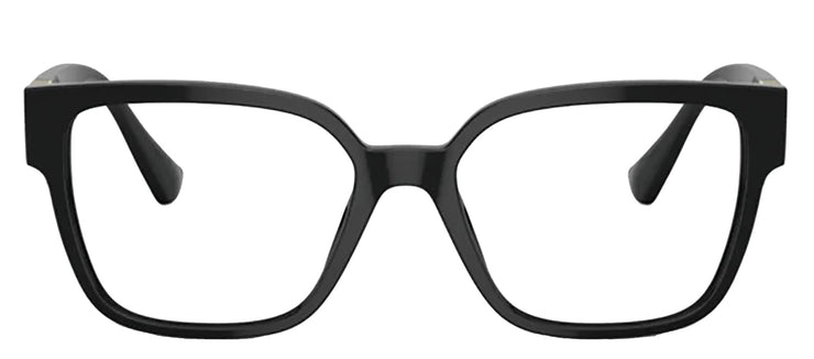 Versace VE 3329B GB1 Square Plastic Black Eyeglasses with Logo Stamped Demo Lenses