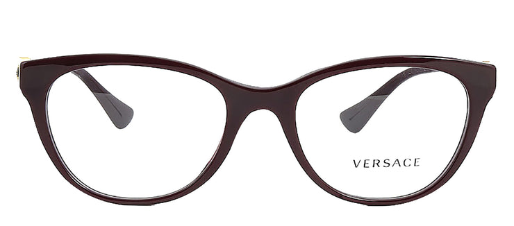 Versace VE 3330 5386 Cat Eye Plastic Plum Eyeglasses with Transparent Demo Lens