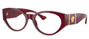 Versace VE 3345 5430 Oval Acetate Bordeaux Eyeglasses with Transparent Demo Lens