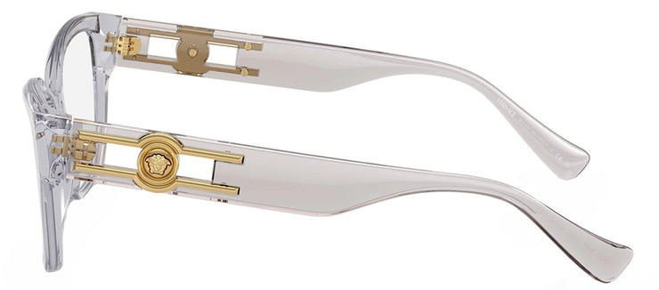 Versace VE 3347 5305 Pillow Plastic Grey Eyeglasses with Logo Stamped Demo Lenses