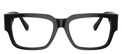 Versace ICONIC VE 3350 GB1 Square Plastic Black Eyeglasses with Logo Stamped Demo Lenses