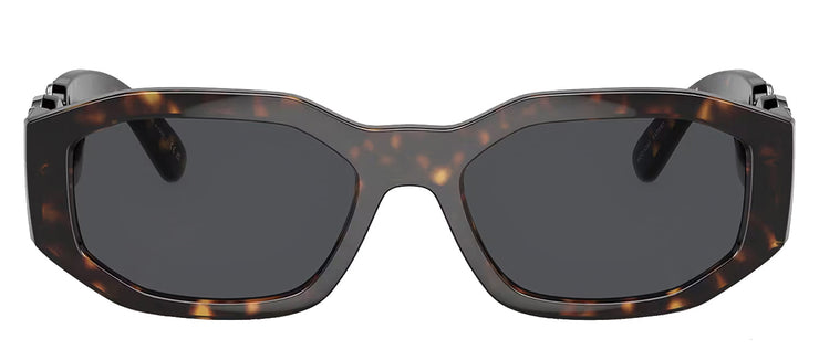 Versace VE 4361 542387 Geometric Plastic Havana Sunglasses with Grey Lens