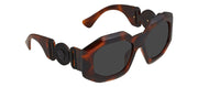 Versace VE 4424U 521787 Irregular Plastic Havana Brown Sunglasses with Grey Lens