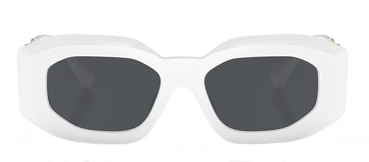 Versace VE 4425U 314/87 Irregular Plastic White Sunglasses with Dark Grey Solid Color Lens