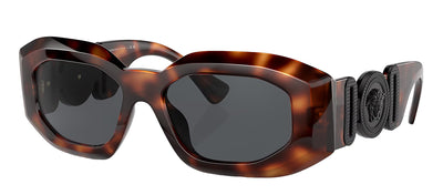 Versace VE 4425U 521787 Irregular Plastic Havana Sunglasses with Grey Lens