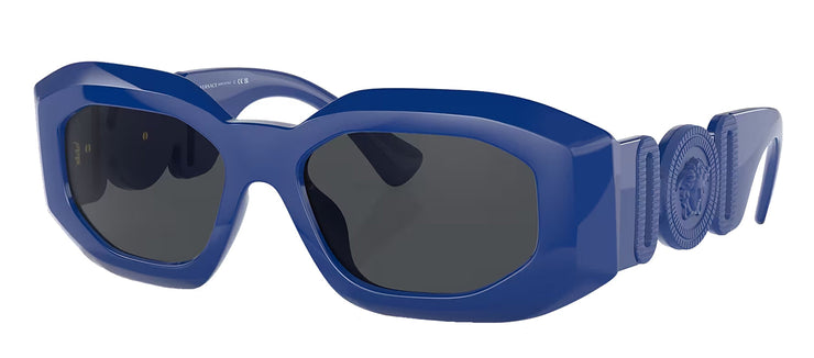 Versace VE 4425U 536887 Irregular Plastic Blue Sunglasses with Dark Grey Solid Color Lens