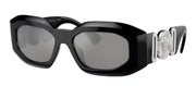 Versace VE 4425U 54226G Irregular Plastic Black Sunglasses with Silver Mirror Lens