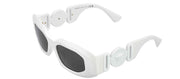 Versace VE 4425U 543887 Irregular Plastic White Sunglasses with Grey Lens