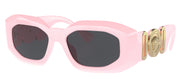 Versace VE 4425U 544087 Irregular Nylon Pink Sunglasses with Dark Grey Solid Color Lens