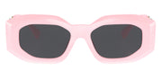 Versace VE 4425U 544087 Irregular Nylon Pink Sunglasses with Dark Grey Solid Color Lens