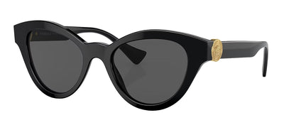 Versace VE 4435 GB1/87 Cat Eye Plastic Black Sunglasses with Dark Gray Solid Color Lens