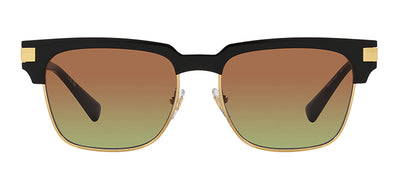 Versace VE 4447 GB1/E8 Square Metal Black Sunglasses with Green Brown Lens