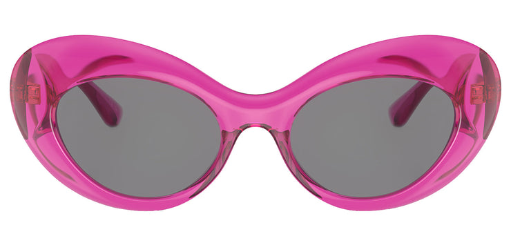 Versace VE 4456U 533487 Round Plastic Pink Sunglasses with Grey Lens