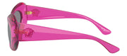 Versace VE 4456U 533487 Round Plastic Pink Sunglasses with Grey Lens