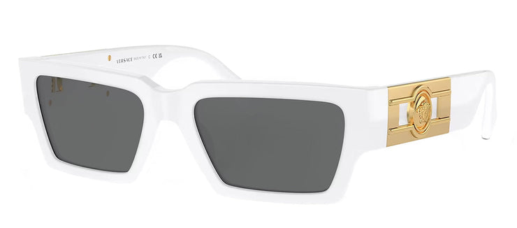 Versace ICONIC VE 4459 314/87 Rectangle Plastic White Sunglasses with Grey Lens