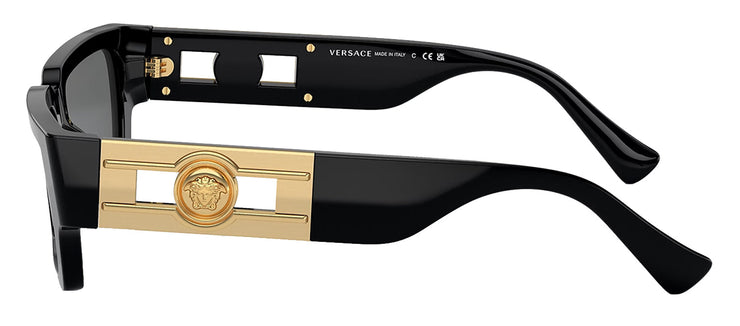 Versace ICONIC VE 4459 GB1/87 Rectangle Plastic Black Sunglasses with Grey Lens