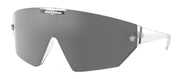 Versace VE 4461 148/6V Shield Plastic Clear Sunglasses with Grey Mirror Lens
