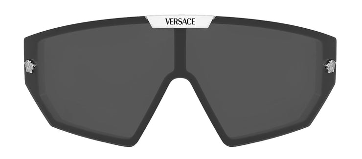 Versace VE 4461 314/87 Shield Plastic White Sunglasses with Grey Lens