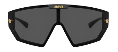 Versace VE 4461 GB1/87 Shield Plastic Black Sunglasses with Grey Lens