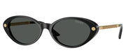 Versace VE 4469 GB1/87 Oval Plastic Black Sunglasses with Grey Lens