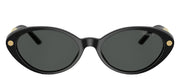 Versace VE 4469 GB1/87 Oval Plastic Black Sunglasses with Grey Lens