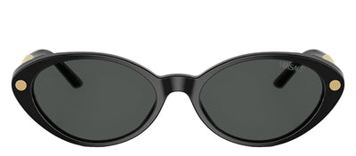 Versace VE 4469 GB1/87 Oval Plastic Black Sunglasses with Grey Lens