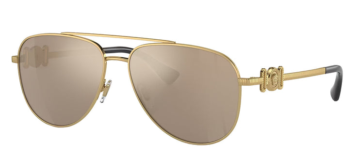 Versace Kids VK 2002 10025A Aviator Metal Gold Sunglasses with Brown Mirror Lens