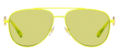 Versace KIDS VK 2002 1494/2 Aviator Metal Yellow Sunglasses with Green Lens