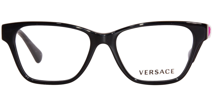 Versace Kids VK 3003U GB1 Rectangle Plastic Black Eyeglasses with Logo Stamped Demo Lenses