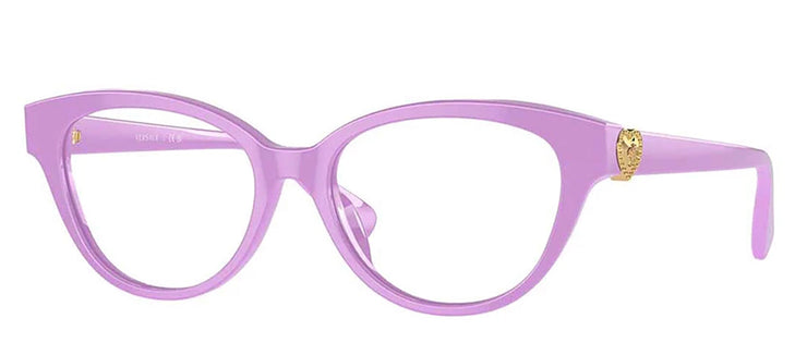 Versace Kids VK 3004F 5424 Cat-Eye Plastic Purple Eyeglasses with Logo Stamped Demo Lenses