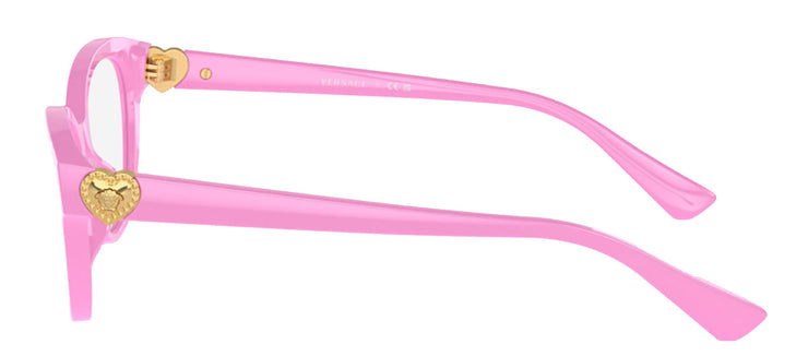 Versace Kids VK 3004 5399 Cat-Eye Plastic Pink Eyeglasses with Logo Stamped Demo Lenses