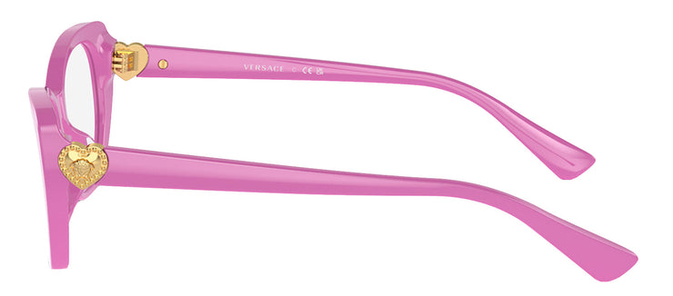 Versace Kids VK 3005U 5425 Irregular Plastic Pink Eyeglasses with Logo Stamped Demo Lenses