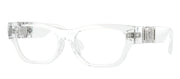 Versace Kids VK 3008U 148 Irregular Plastic Clear Eyeglasses with Logo Stamped Demo Lenses