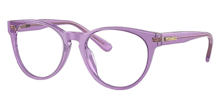 Versace Kids VK 3321U 5373 Round Plastic Purple Eyeglasses with Logo Stamped Demo Lenses