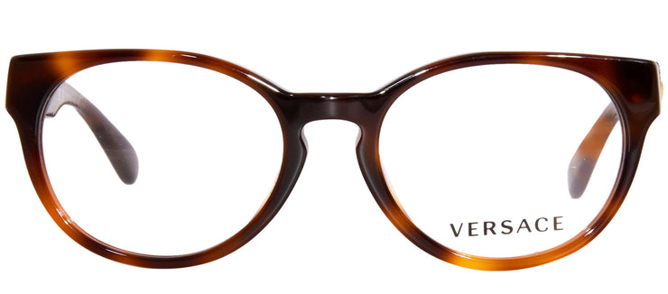 Versace Kids VK 3323U 5217 Oval Plastic Havana Eyeglasses with Logo Stamped Demo Lenses