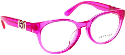 Versace Kids VK 3323U 5372 Oval Plastic Purple Eyeglasses with Logo Stamped Demo Lenses