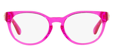 Versace Kids VK 3323U 5375 Oval Plastic Pink Eyeglasses with Logo Stamped Demo Lenses