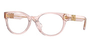 Versace Kids VK 3323U 5441 Oval Plastic Pink Eyeglasses with Logo Stamped Demo Lenses