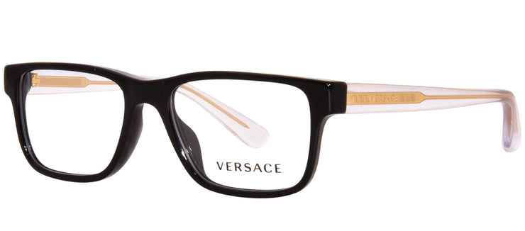 Versace Kids VK 3324U GB1 Rectangle Plastic Black Eyeglasses with Logo Stamped Demo Lenses