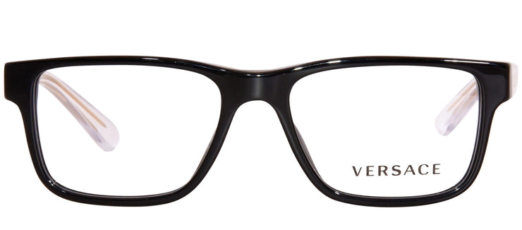 Versace Kids VK 3324U GB1 Rectangle Plastic Black Eyeglasses with Logo Stamped Demo Lenses