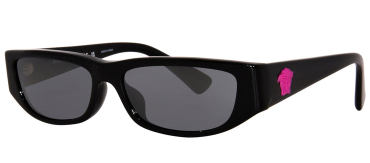 Versace Kids VK 4002U GB1/6G Rectangle Plastic Black Sunglasses with Grey Mirror Lens