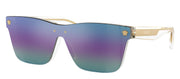 Versace KIDS VK 4004U 148/P1 Square Plastic Clear Sunglasses with Multicolor Mirror Lens